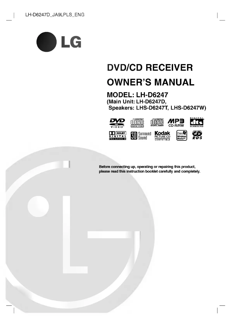 Page n°1 - Manuel utilisateur LG LH-D6247D