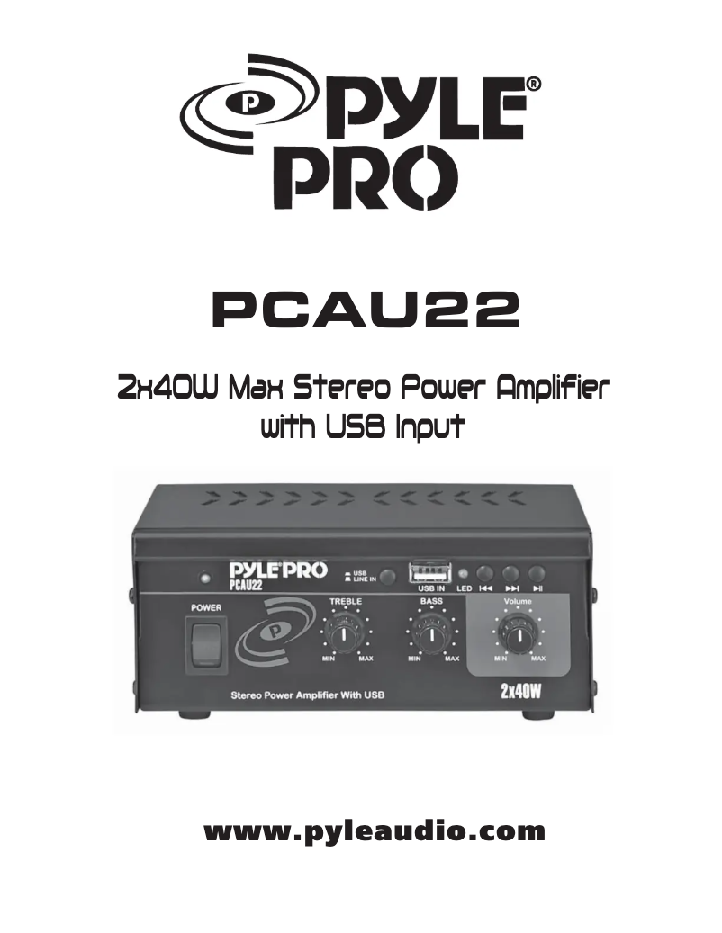 Page n°1 - Manuel utilisateur Pyle PCAU22