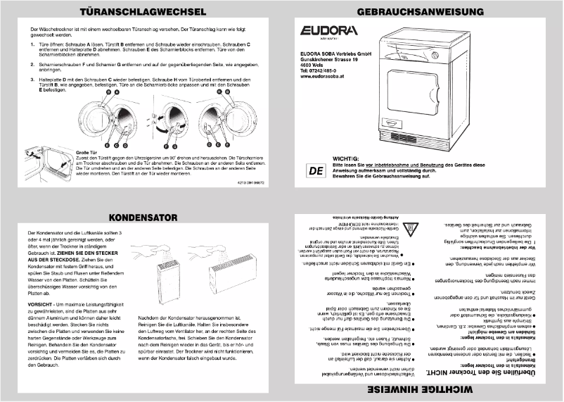 Page n°1 - Manuel utilisateur Eudora WT 810