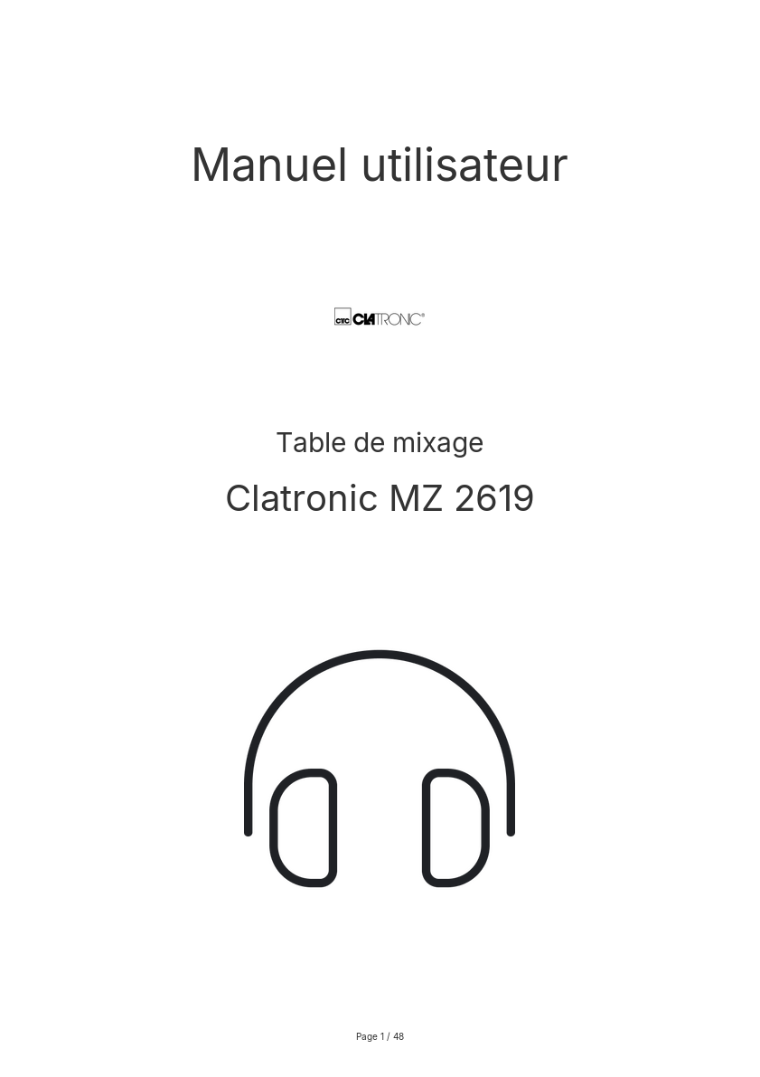 Image de la première page du manuel de l'appareil MZ 2619