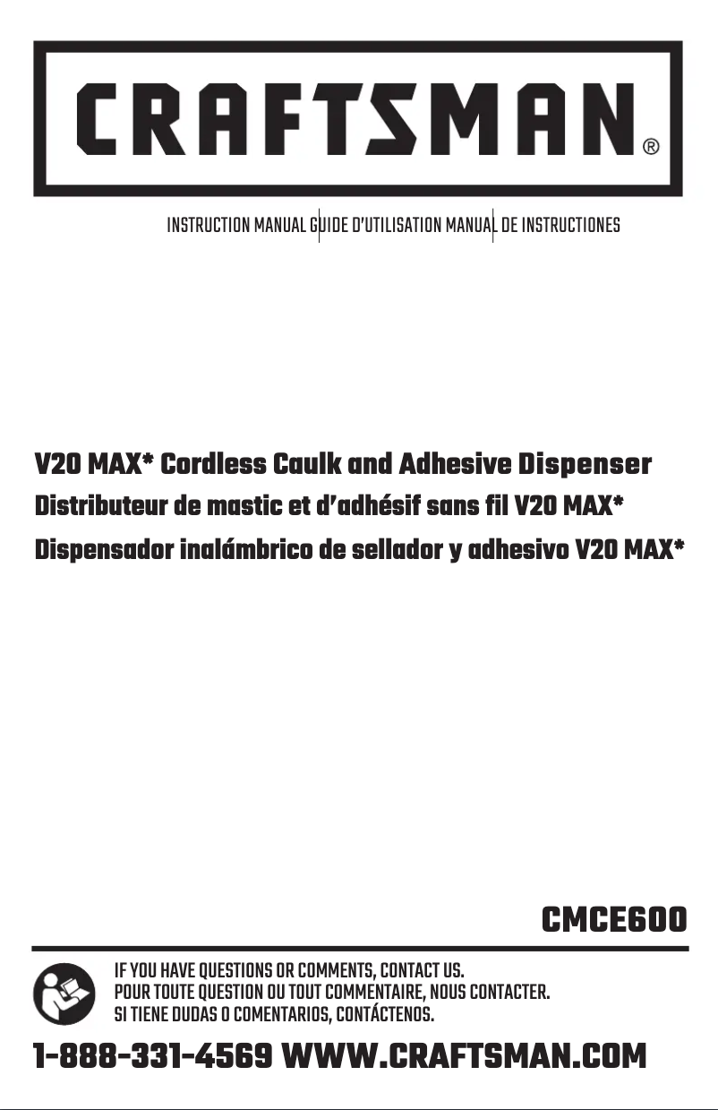 Page 1 de la notice Manuel utilisateur Craftsman CMCE600