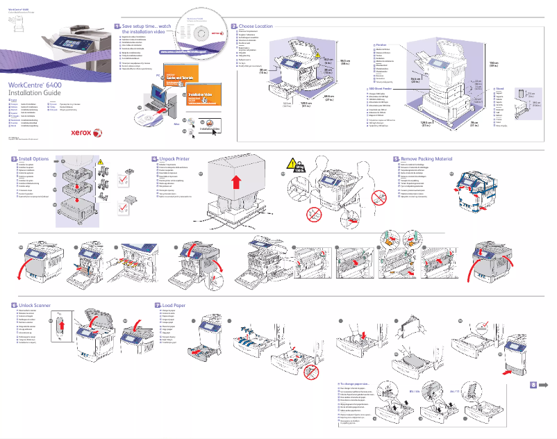 Page 1 de la notice Guide d'installation Xerox WorkCentre 6400