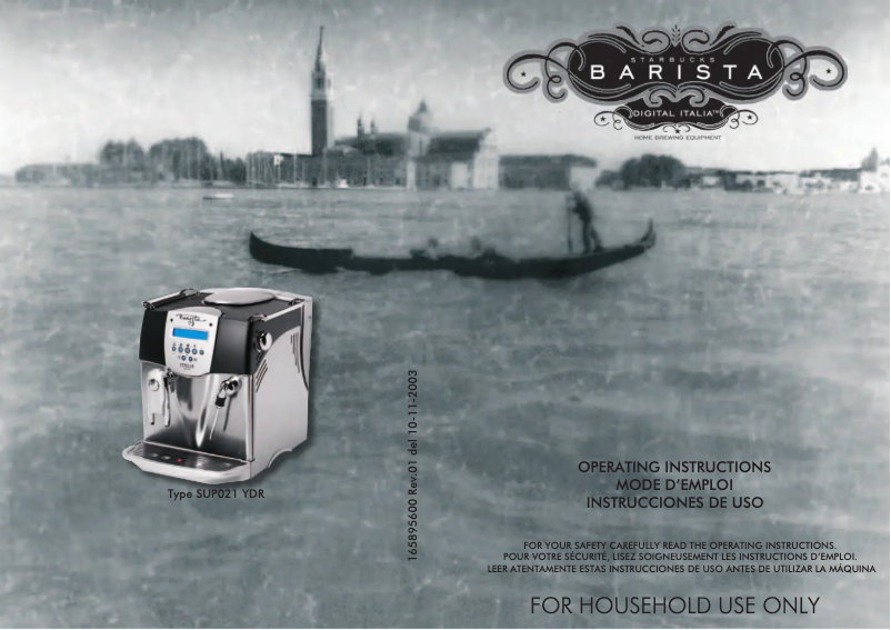 Image de la première page du manuel de l'appareil Saeco Italia Digital SUP 021 YDR