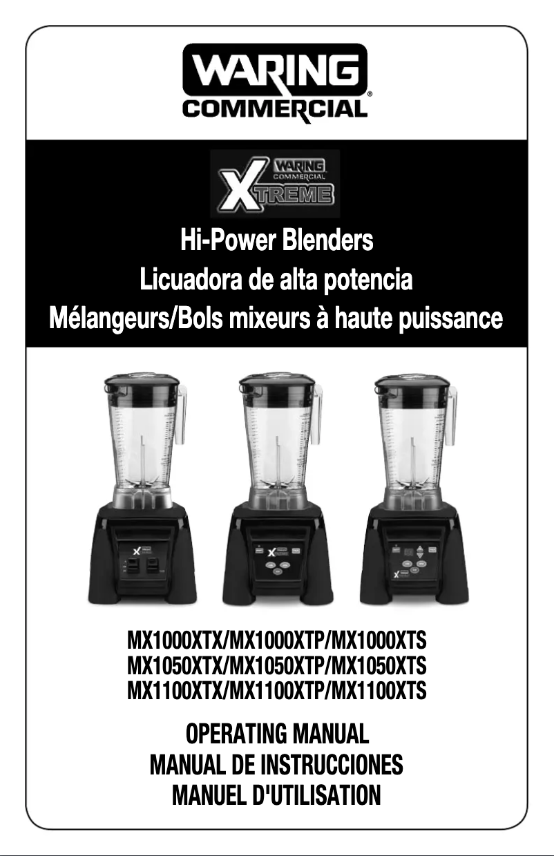 Page n°1 - Manuel utilisateur Waring Commercial MX1100XTS