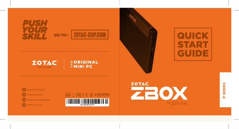 Page 1 de la notice Manuel utilisateur Zotac ZBOX PI225 pico