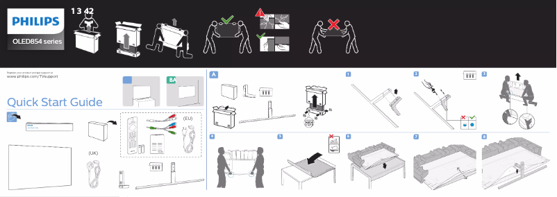 Page 1 de la notice Guide de démarrage rapide Philips 65OLED854