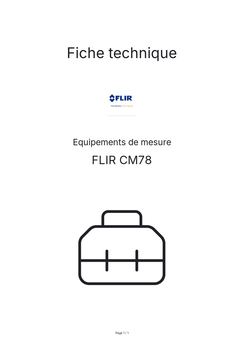 Page n°1 - Fiche technique FLIR CM78