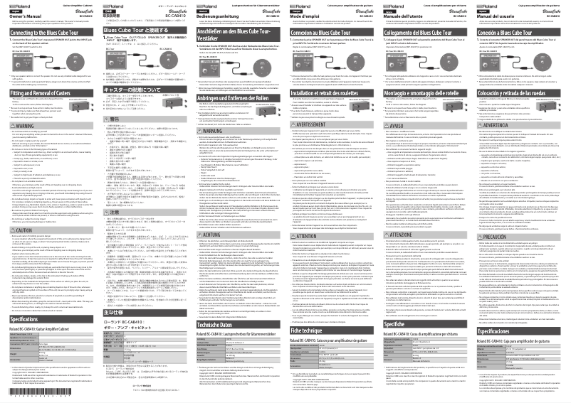 Page n°1 - Manuel utilisateur Roland BluesCube BC-CAB410