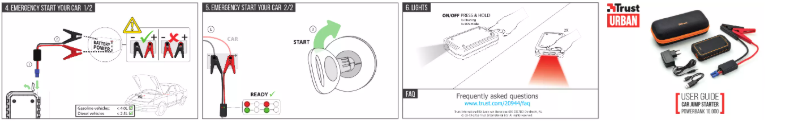 Page 1 de la notice Manuel utilisateur Trust Urban Car Jump Starter Powerbank 10.000