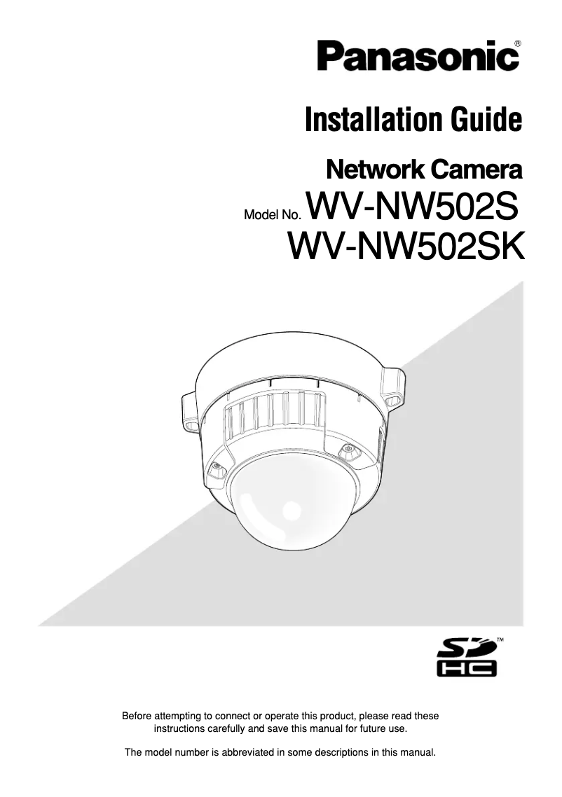 Imagen de la primera página del manual del dispositivo WV-NW502S