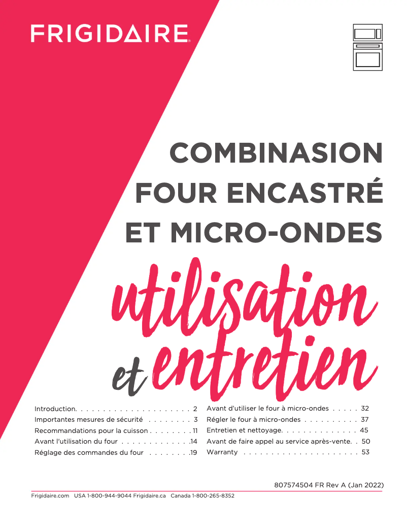 Image de la première page du manuel de l'appareil FCWM2727AB