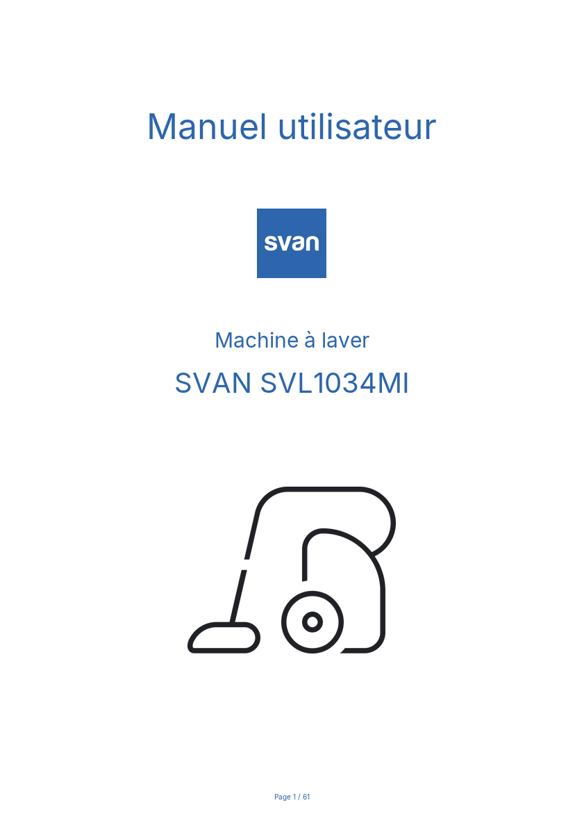 Image de la première page du manuel de l'appareil SVL1034MI
