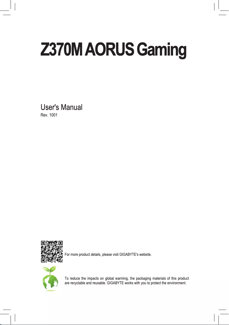 Página 1 del manual Manual de usuario Gigabyte Z370M AORUS Gaming