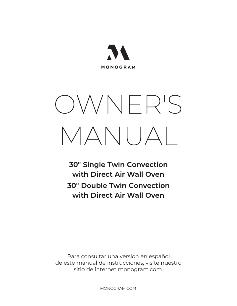 Page n°1 - Manuel utilisateur Monogram ZTDX1DPSN