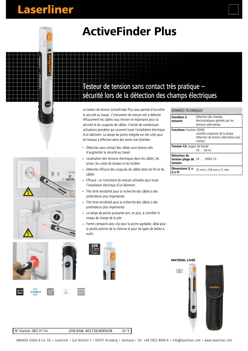 Image de la première page du manuel de l'appareil ActiveFinder Plus