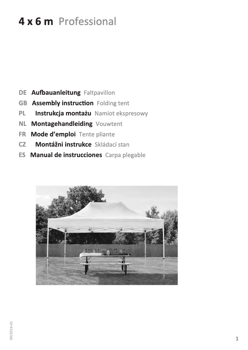 Page n°1 - Manuel utilisateur Profizelt24 4 x 6 m Professional