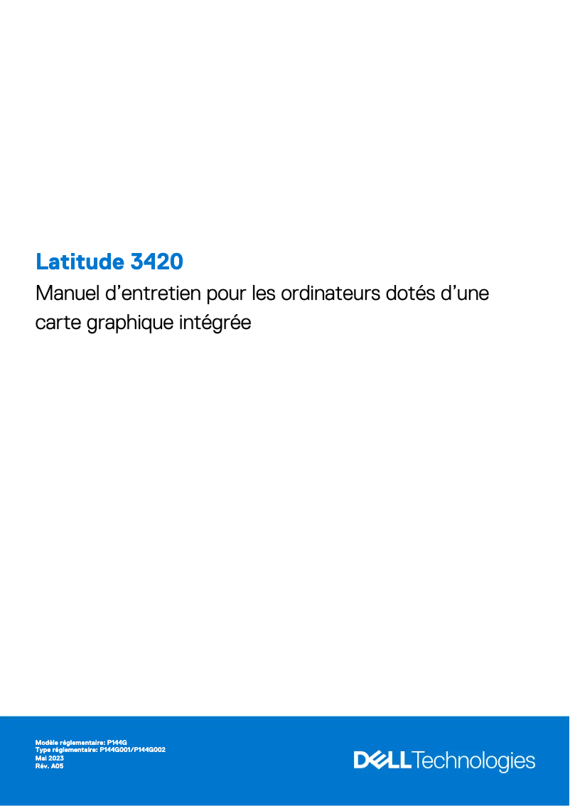 Page 1 de la notice Manuel utilisateur Dell Latitude 3420