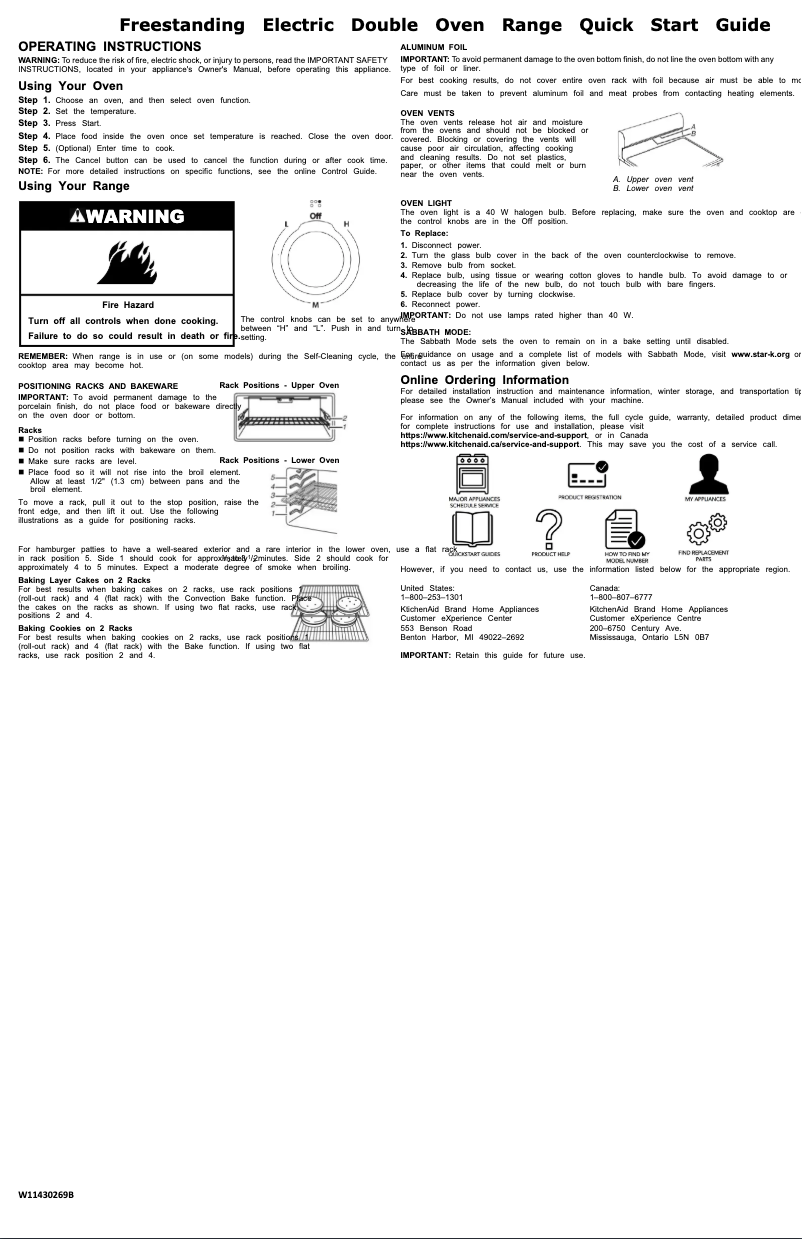 Page 1 de la notice Guide de démarrage rapide KitchenAid KFED500EWH