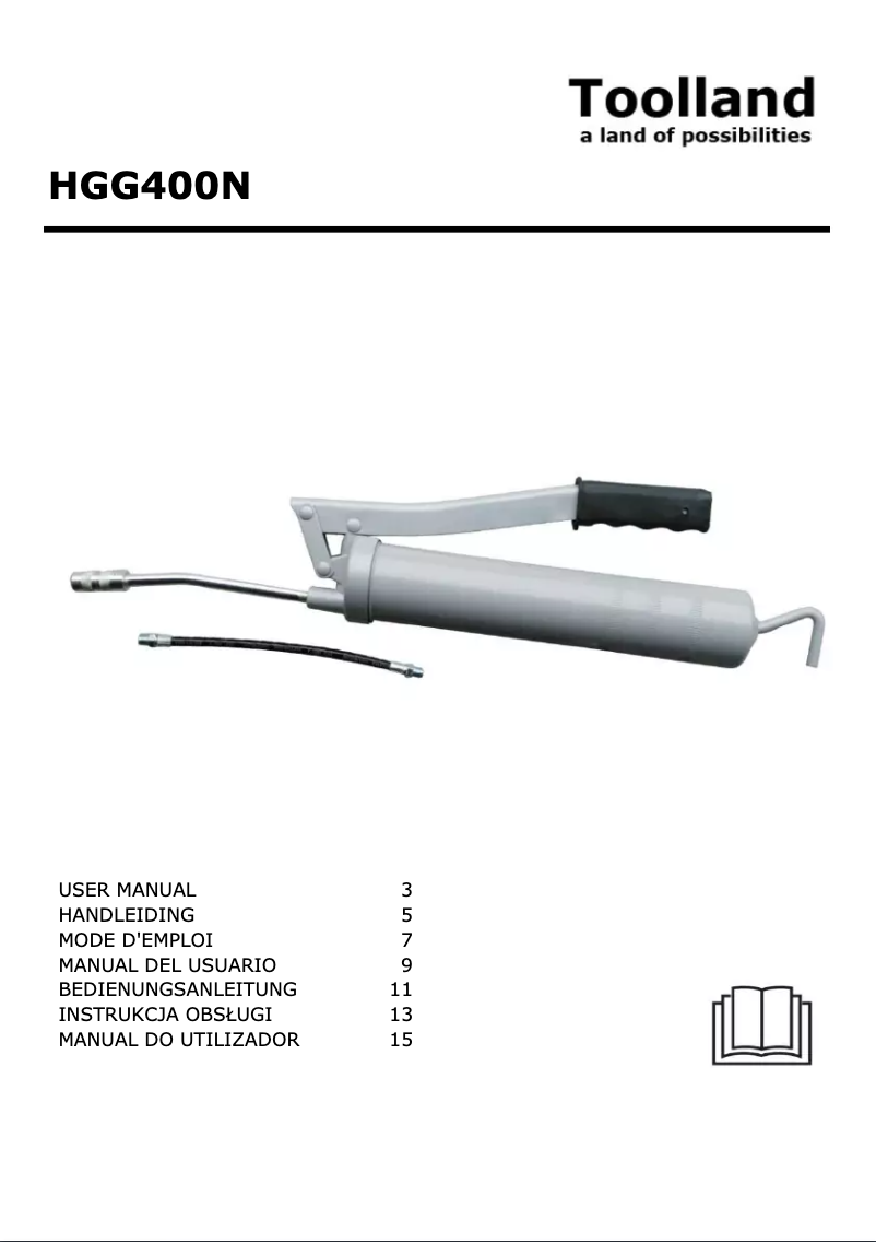 Page n°1 - Manuel utilisateur Toolland HGG400N