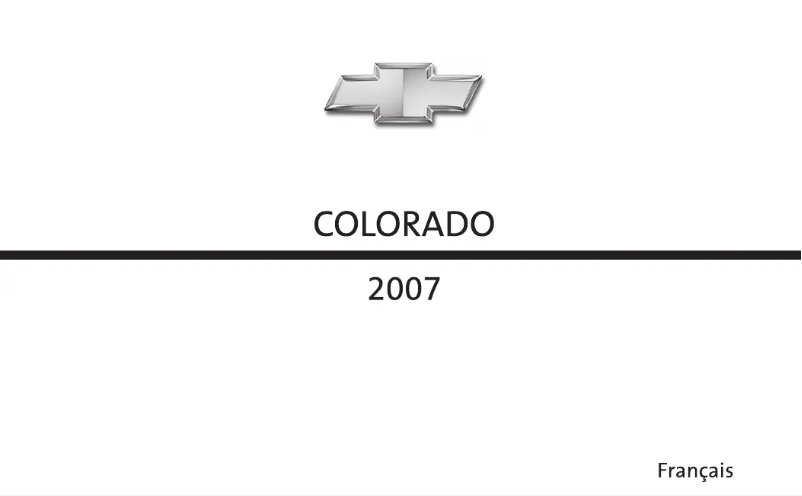 Image de la première page du manuel de l'appareil Colorado (2007)