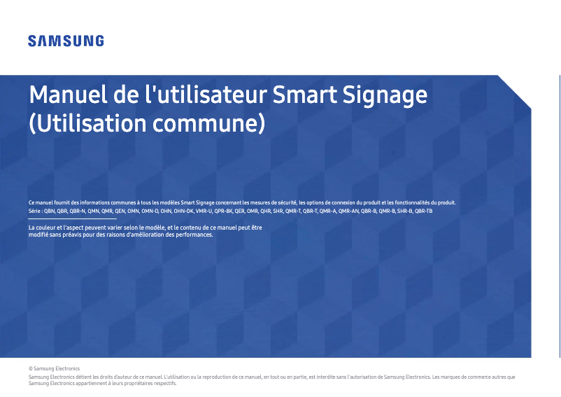 Page n°1 - Manuel utilisateur Samsung QM55R