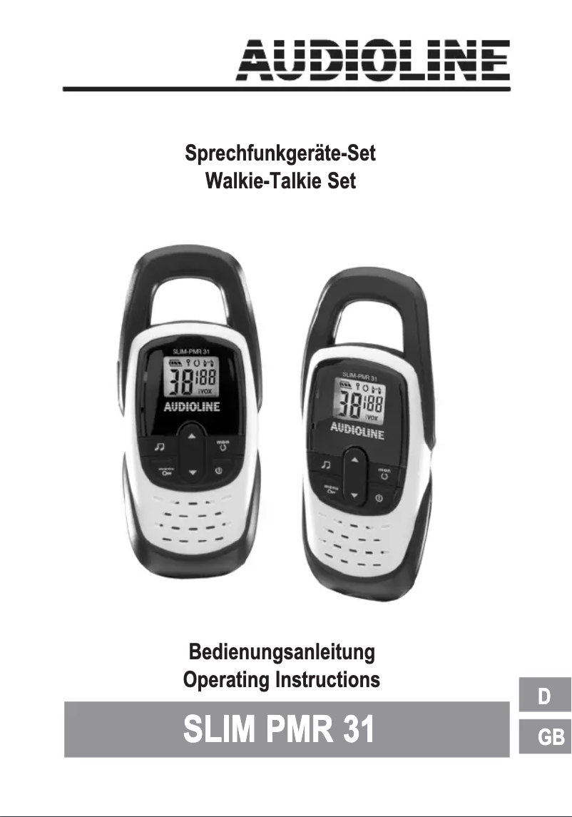 Page 1 de la notice Manuel utilisateur Audioline SLIM PMR 31