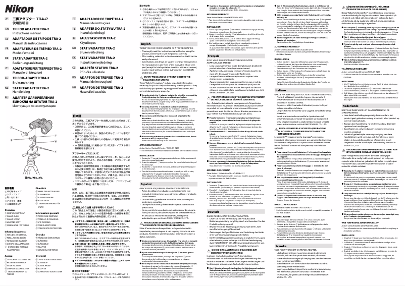 Page 1 de la notice Manuel utilisateur Nikon TRA-2