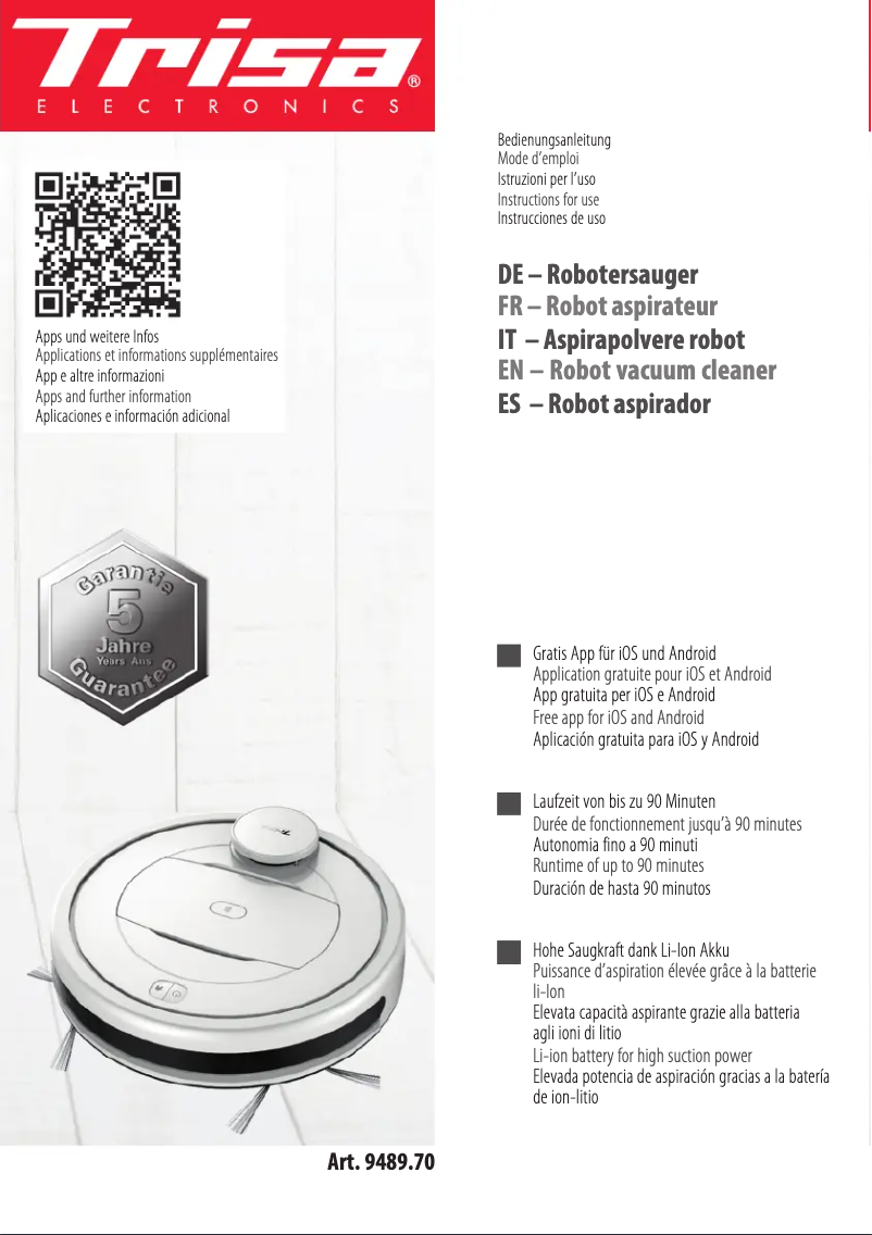 Page 1 de la notice Manuel utilisateur Trisa Intelligent Laser Navigation 9489.70