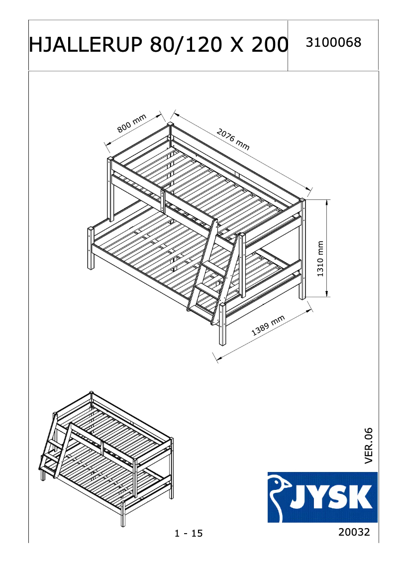 Page n°1 - Manuel utilisateur JYSK Hjallerup