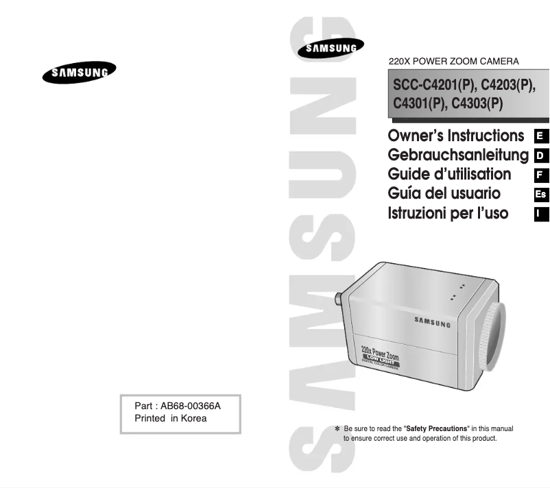 Image de la première page du manuel de l'appareil SCC-C4203AP