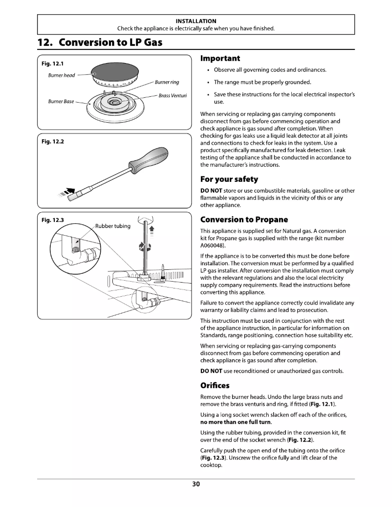 Page 1 of the manual Installation Guide La Cornue Cornufé 90