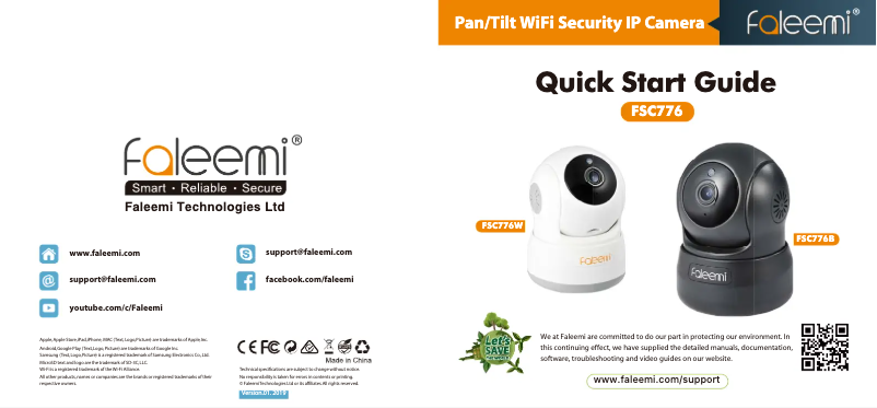 Page 1 de la notice Manuel utilisateur Faleemi FSC776