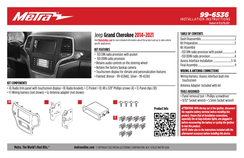 Page 1 de la notice Manuel utilisateur AXESS 99-6536S