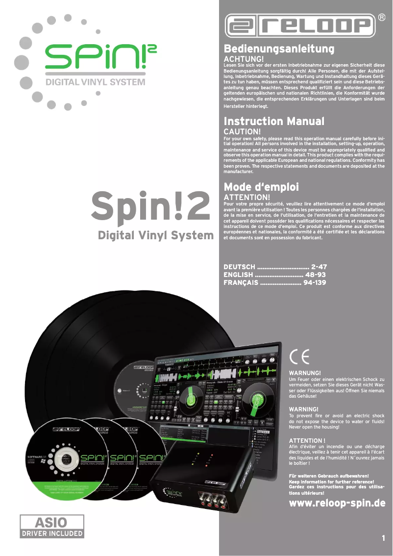 Page n°1 - Manuel utilisateur Reloop Spin!2