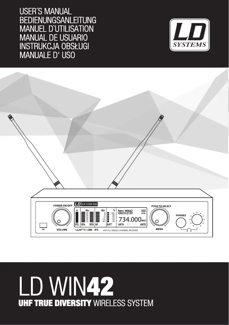 Page 1 de la notice Manuel utilisateur LD Systems WIN 42 R 2 B 5