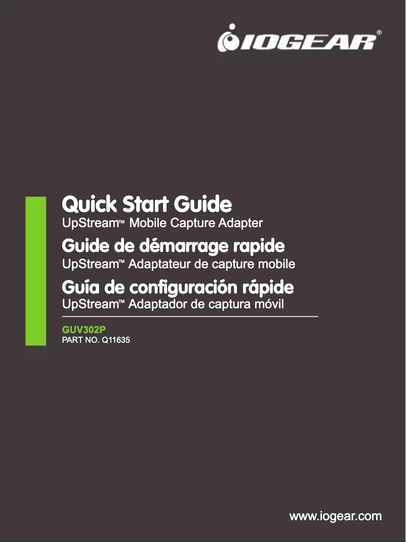 Page n°1 - Manuel utilisateur iogear UpStream