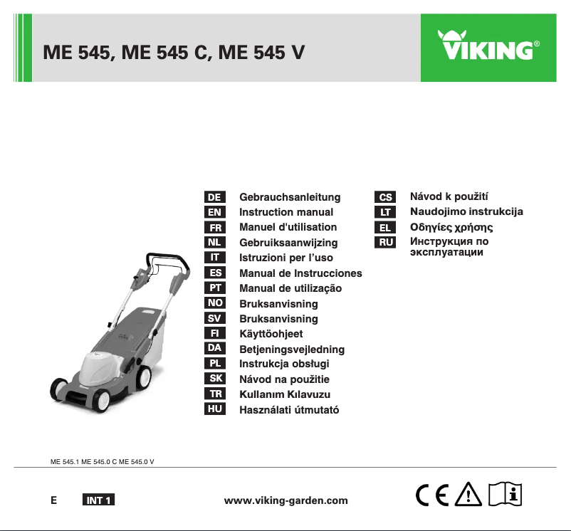 Page 1 de la notice Manuel utilisateur Viking ME 545 V