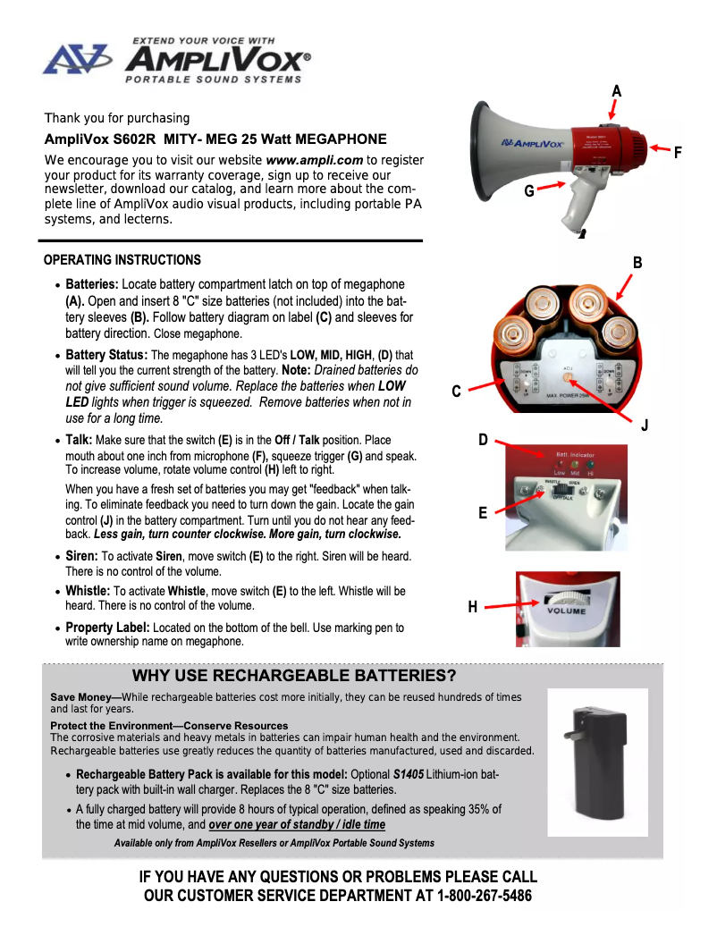 Page 1 de la notice Manuel utilisateur AmpliVox SB602R
