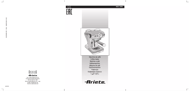 Page n°1 - Manuel utilisateur Ariete 1389A
