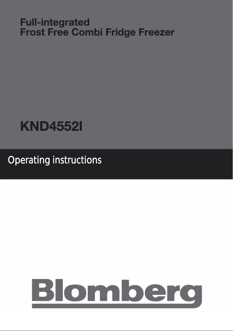 Page 1 de la notice Manuel utilisateur Blomberg KND 4552 I