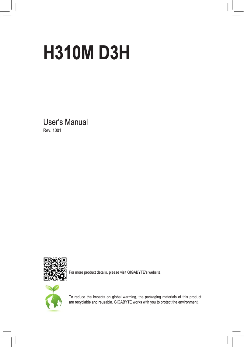 Image de la première page du manuel de l'appareil H310M D3H