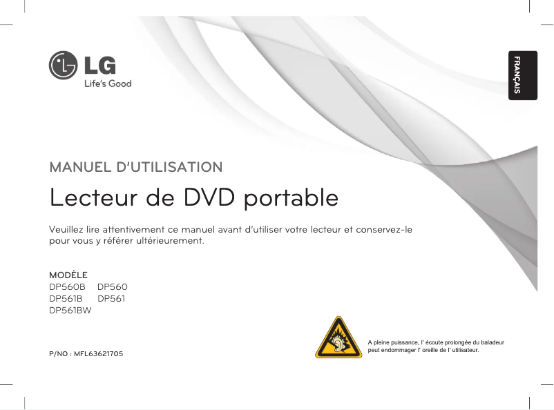 Page 1 de la notice Manuel utilisateur LG DP561B