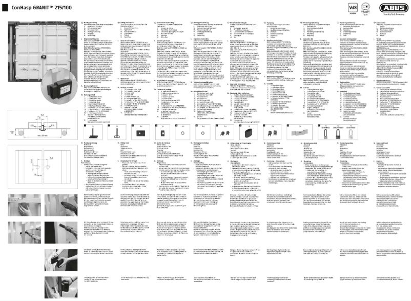 Page n°1 - Instructions / montage Abus ConHasp GRANIT 215