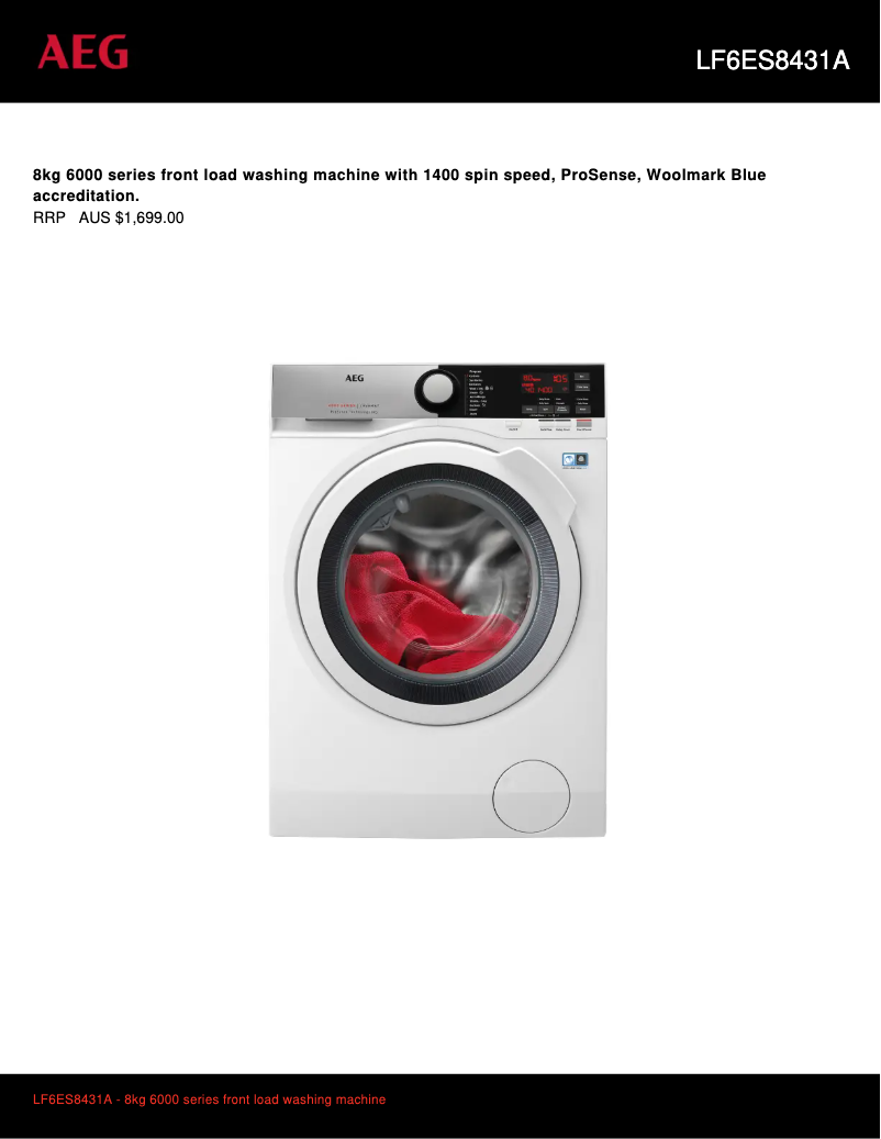 Image de la première page du manuel de l'appareil LF6ES8431A