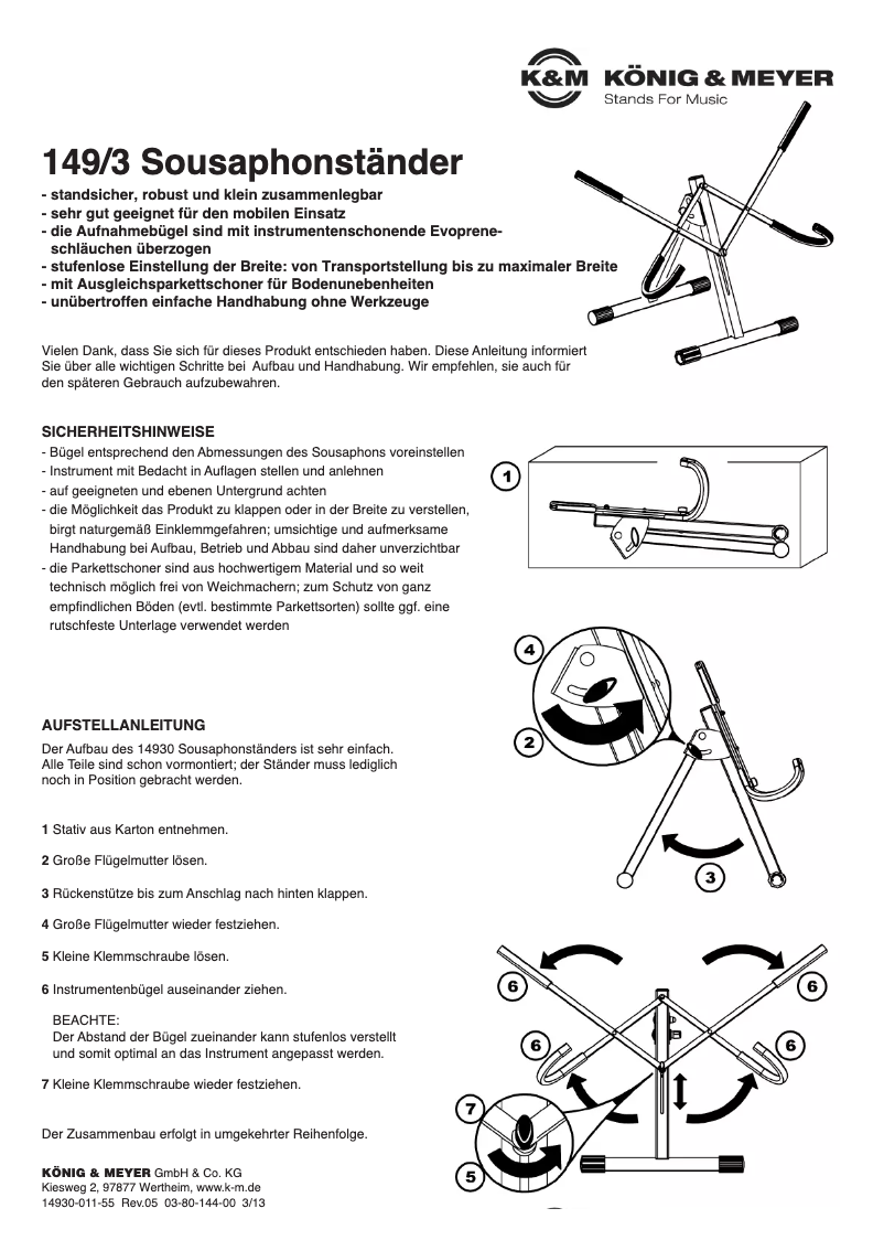 Página 1 del manual Manual de usuario Konig & Meyer 14930
