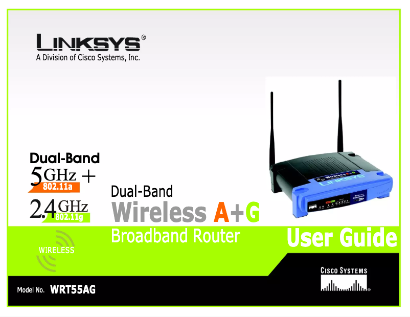 Page 1 de la notice Manuel utilisateur Linksys WRT55AG