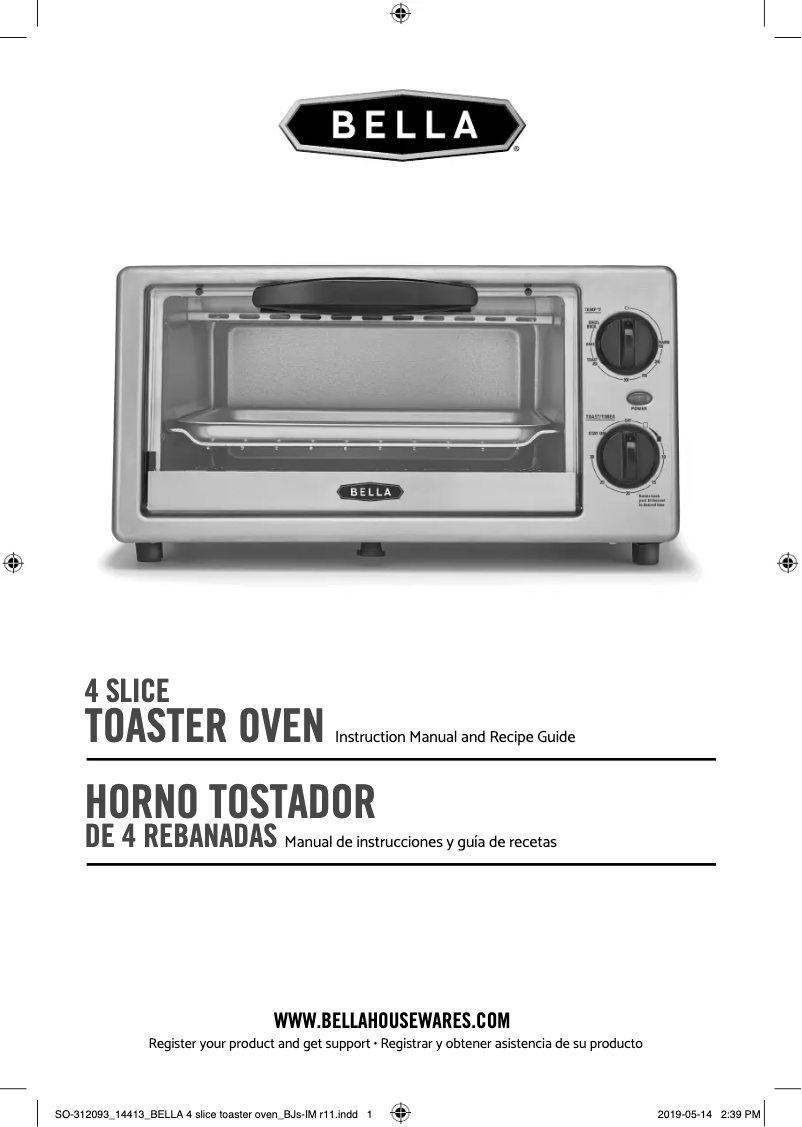 Image de la première page du manuel de l'appareil 4 Slice Toaster Oven