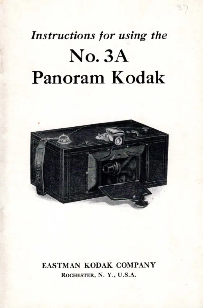 Page n°1 - Manuel utilisateur Kodak Panoram No. 3A