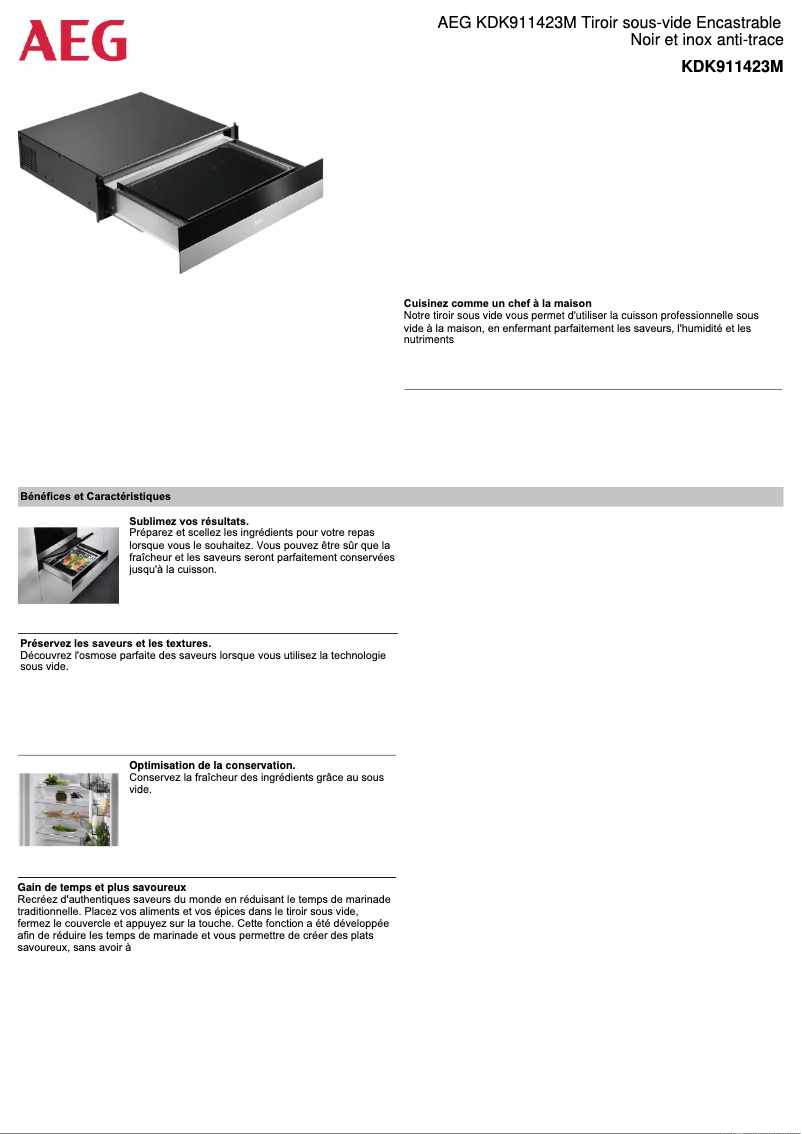 Image de la première page du manuel de l'appareil KDK911423M