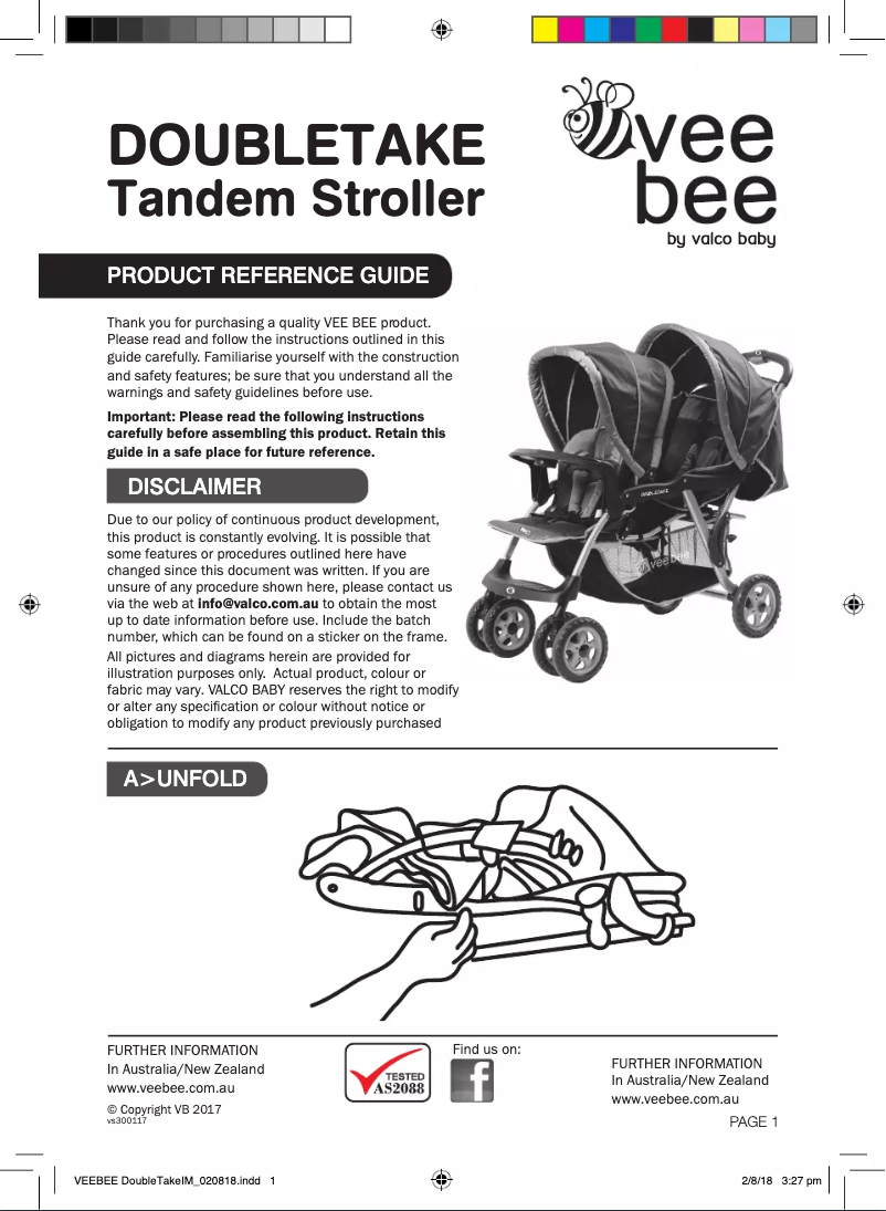 Page 1 de la notice Manuel utilisateur Veebee Doubletake Tandem